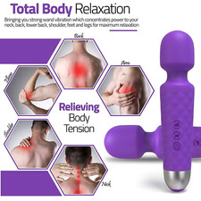 20-Speed Handheld Massager Wand Vibrating Massage Magic Full Body Therapy Motor