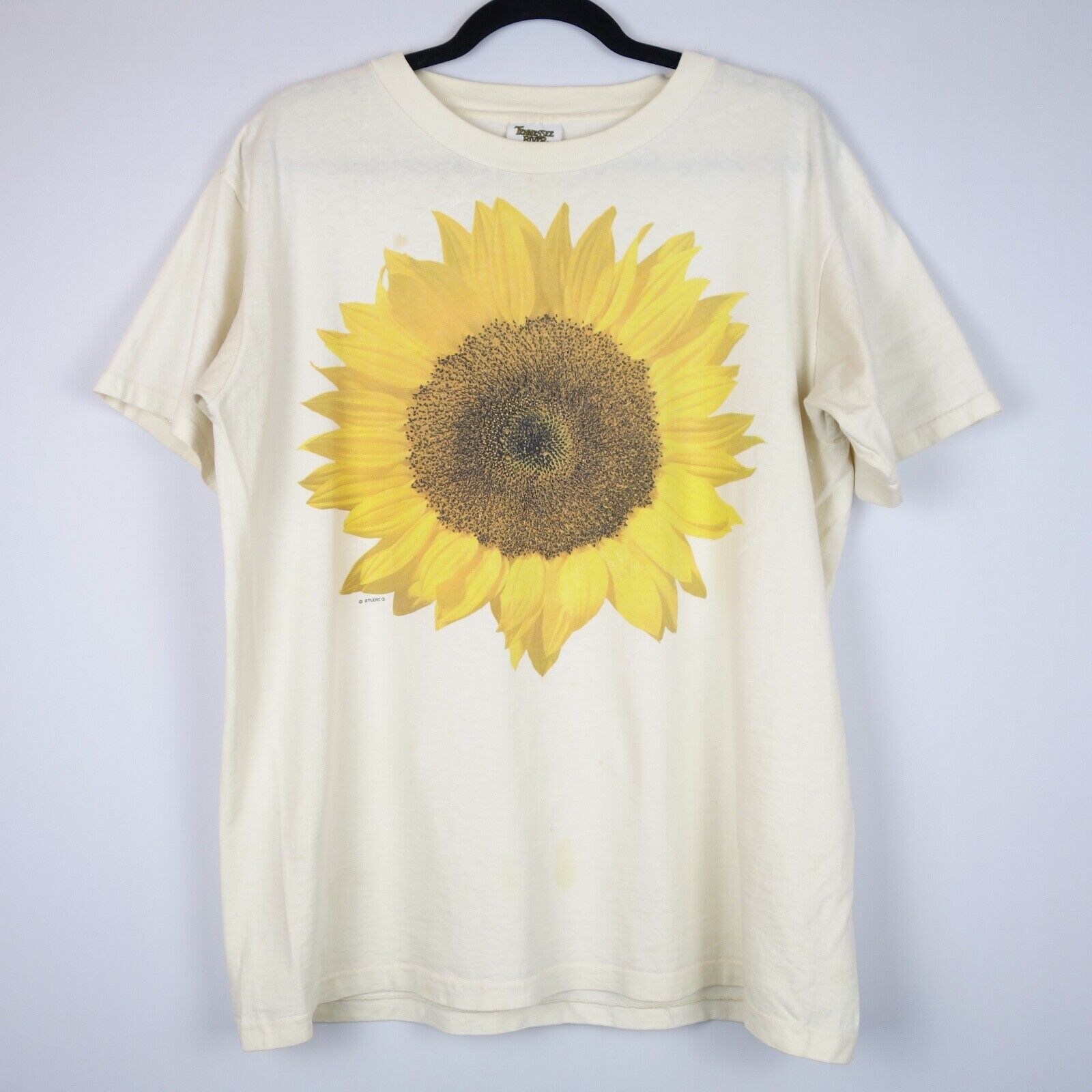 Vtg 90's Studio Q Sunflower Art Tennessee River Single Stitch T-Shirt, Sz  Large