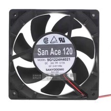 Sanyo 9G1224H4021 12025 DC24V 0.17A 12CM 2-Wire Dual Ball Inverter Cooling Fan