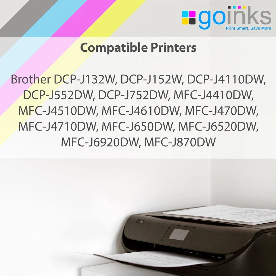 4 Black Ink Cartridges for use with Brother DCP-J132W, MFC-J4410DW, MFC-J650DW - Image 2 of 4