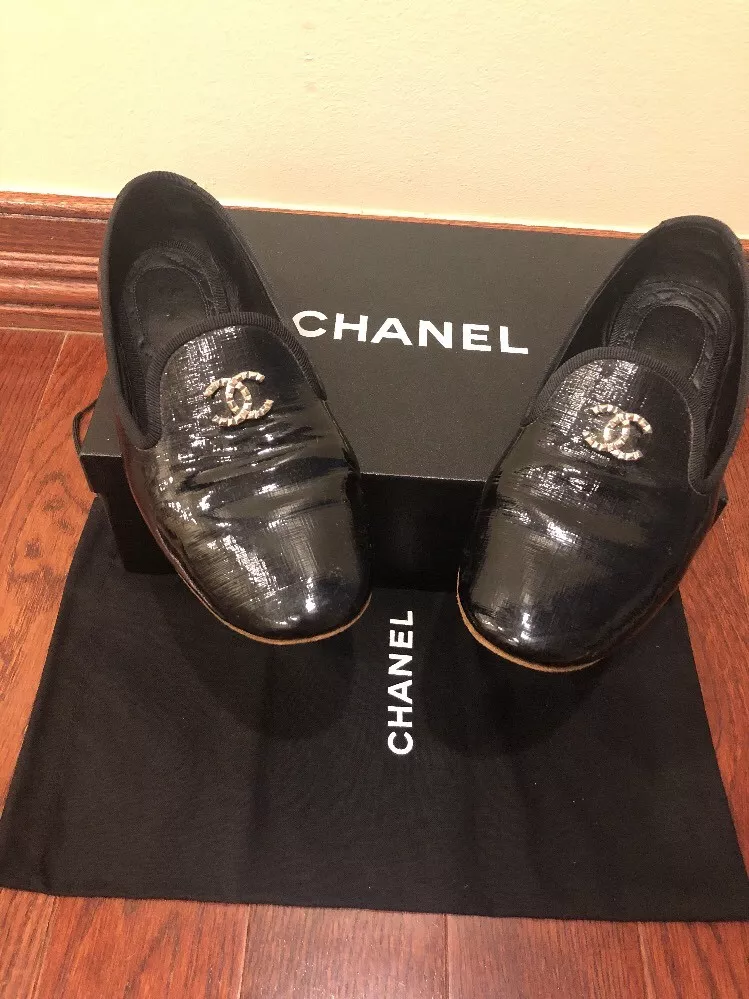 Chanel + CC Patent Leather Loafers