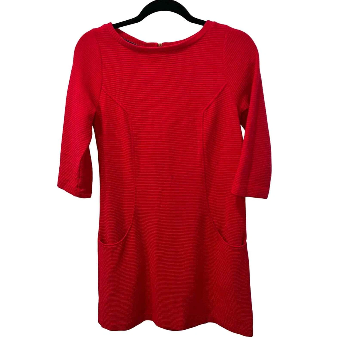 Boden Jasmine Ribbed Dress Red Ponte Knit Size US 6 Regular