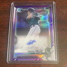 2021 Bowman Chrome George Feliz Purple Refractor Auto /250 Mariners CPA-GF