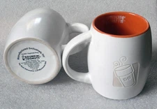 DUNKIN DONUTS 2012 mug etched DD logo orange inside mug