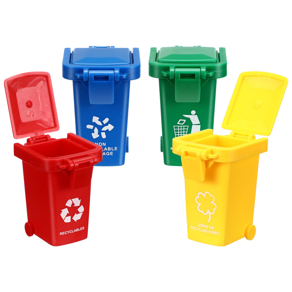 4 Pcs Games Trash Bin Mini Can Cars Toys Toddler for Boys Child