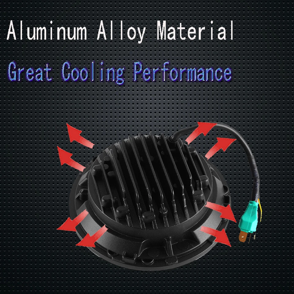 Faros LED redondos de 7 pulgadas ojos de ángulo halo para Jeep Wrangler JK LJ TJ CJ x2 Foto 4 de 4