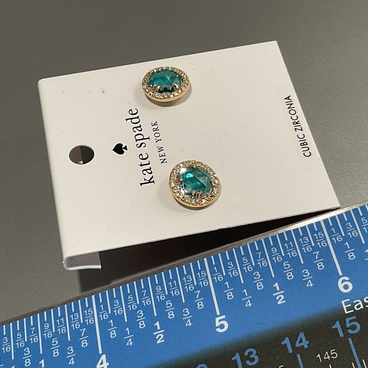 Kate Spade Bright Ideas CZ Halo Round Stud Earrings, Emerald