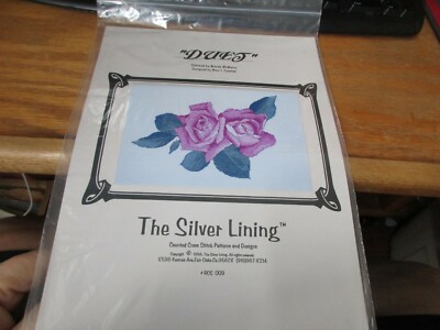 DUET The Silver Lining Counted Cross Stitch Pattern Chart Rose