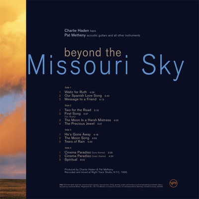 CHARLIE HADEN & PAT METHENY Beyond The Missouri Sky 2LP New Vinyl