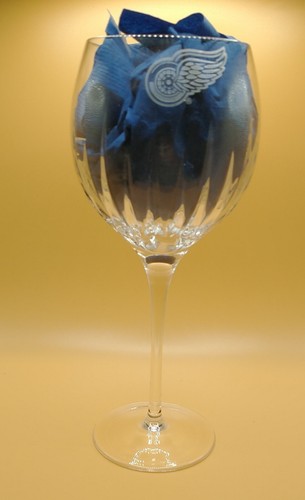 Copa de cristal Detroit Redwings Miller Rogaska vajilla 9" recuerdo RARO - Imagen 1 de 10