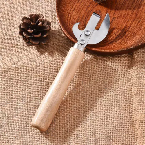 Wooden Handle Can Opener Multifunctional Beer Bottle Opener Tin Can Opener Px - Picture 10 of 14