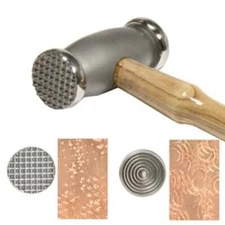 Hammer, One 10 OZ BeadSmith Double Texture Hammer with Thin Circles & Speckles