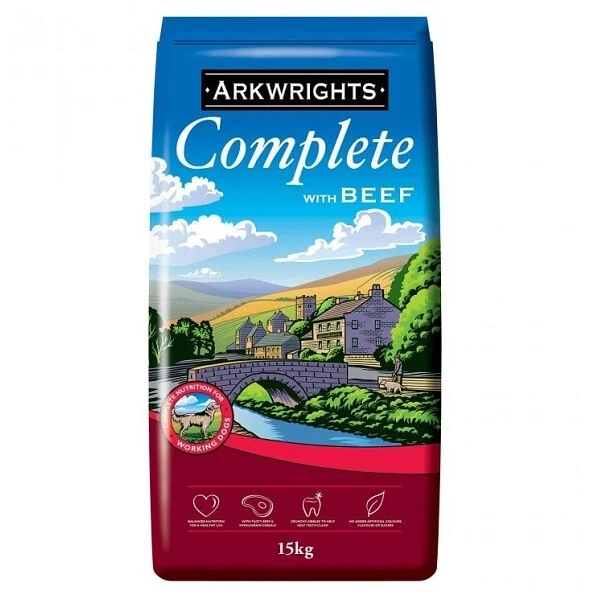Working Dog Food Arkwrights Complete Adult Beef 15 kg for Sporting & Racing Dogs