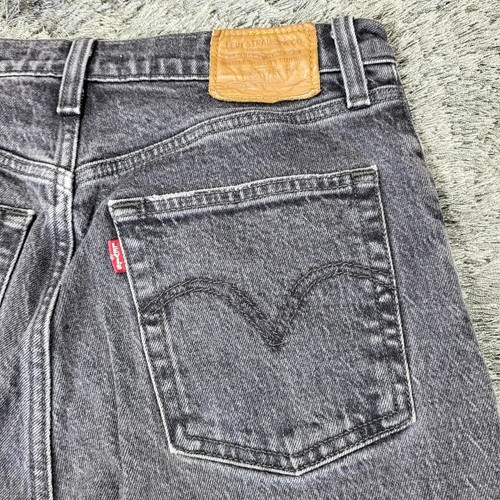 Jeans Levi's Premium Ribcage dritto alla caviglia donna 28 nero antracite Big E denim - Foto 18 di 22