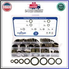 150Pcs Metal Bonded Seal Washer Assortment Kit Bonded Washer Self-Centered 8 Siz