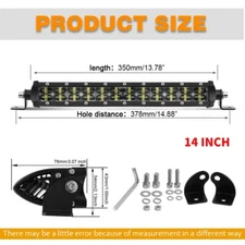 6D Dual Row 8 -52" LED Light Bar Spot Flood Combo Driving Truck SUV Offroad 4WD