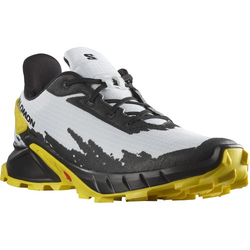Salomon Alphacross 4 NEW Trail Running 417244 White Yellow Black Hiking Shoes - Picture 2 of 5
