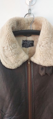 Giacca B-3 Shearling vintage pelle di pecora US Army aviatore marrone taglia 54 - Foto 4 di 20