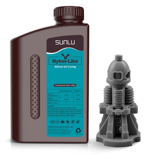 SUNLU 1KG 3D Drucker Resin Standard/ABS-Like/Toughness/Water Washable Resin - Afbeelding 54 van 79