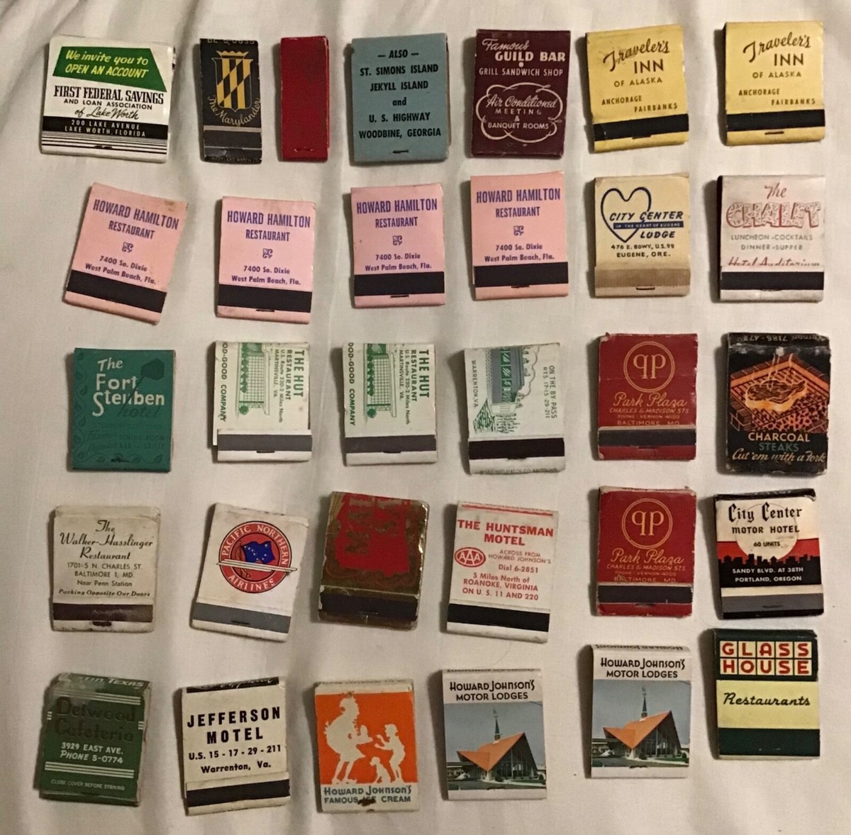 Vintage 31 piece lot of MATCHBOOKS most are full. Value $60+