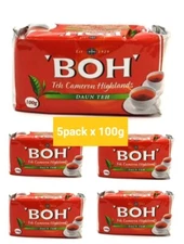 BUNDLE BOH TEH CAMERON HIGHLANDS (5 PACKS x 100 GRAM) MALAYSIA NO . 1 BEST TEA .