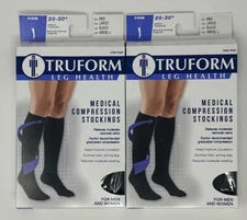 Truform Compression Garment Stockings Firm 20-30 Closed Toe Below Knee Large