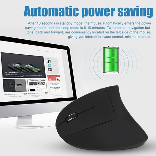 Left Handed 2.4Ghz Wireless Usb Ergonomic Vertical Optical Mouse For Pc Computer - Picture 10 of 14