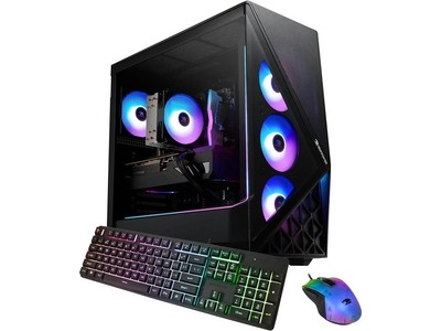 iBUYPOWER Slate 9 Black Gaming PC Desktop - AMD Ryzen 5 8400F - NVIDIA GeForce R