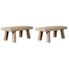  Set of 2 Cliff Cypress Wood Ornaments Child Small Footstool Mini Tabletop Kids