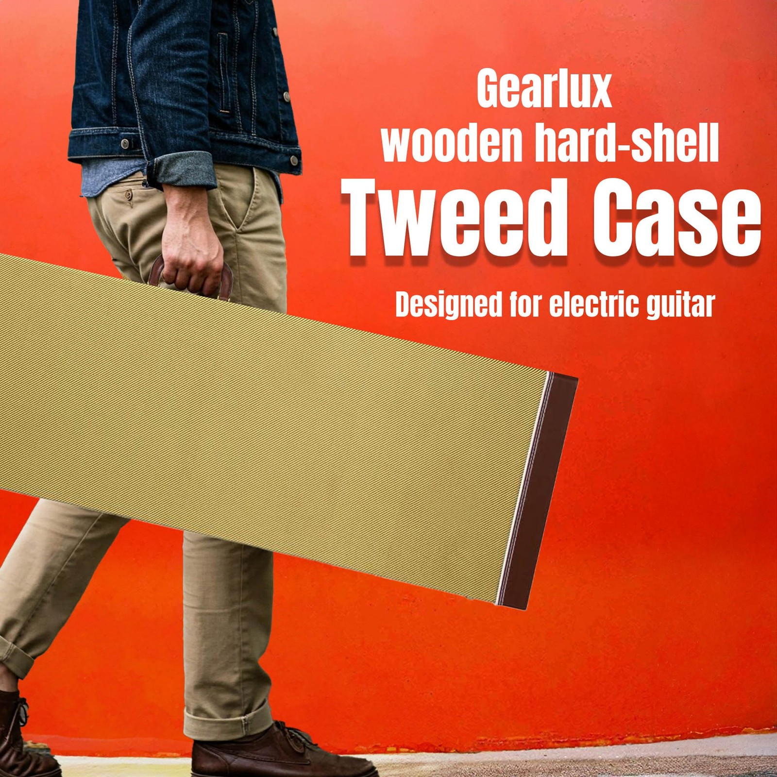 Gearlux Electric Guitar Hard Case for Fender Stratocaster/Telecaster and Stan...