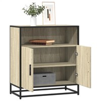 Sideboard Sonoma-Eiche 68X35X76 Cm Holzwerkstoff Modern Wohnzimmer