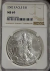 2002 US Silver Eagle $1 NGC MS69