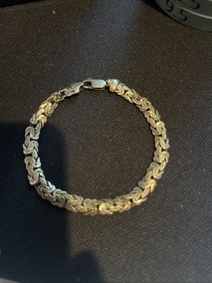 14K YELLOW GOLD BYZANTINE 6mm WIDE BRACELET 7.75 INCH 9g