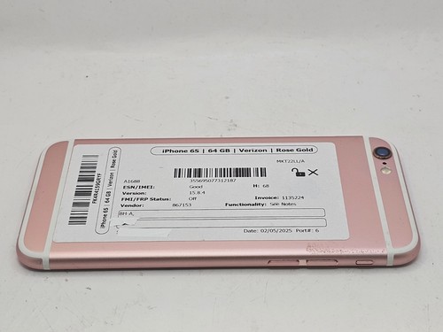 Apple iPhone 6S - 32GB - Rose Gold - MKT22LL/A - Unlocked - Photo 8 sur 8