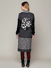 Free People Bonsai Boy Striped Duster Long Oversized Cozy Cardigan Size Medium