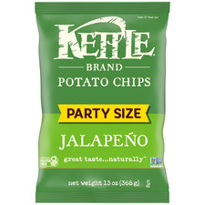 Kettle Brand Potato Chips, Jalapeno Kettle Chips, Party Size, 13 Oz..