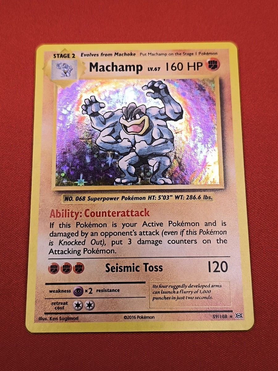旧メダル TA108 Machamp HOLO RARE 59/108 Pokemon XY Evolutions Anniversary