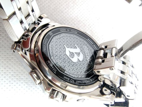 Seiko Brightz 7B22-0AC0 Date Titane Radio Vague Contrôle Solaire Hommes Montre - Photo 8 sur 8