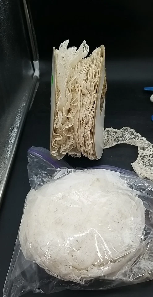 批量 5 件 复古 蕾丝边饰 蕾丝 缝纫和工艺 白色 紫红色 — 第 2/3 张图片