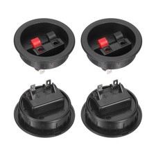 WP2-9A 2 Way Black Red Round Speaker Box Terminal Clip, Pack of 4