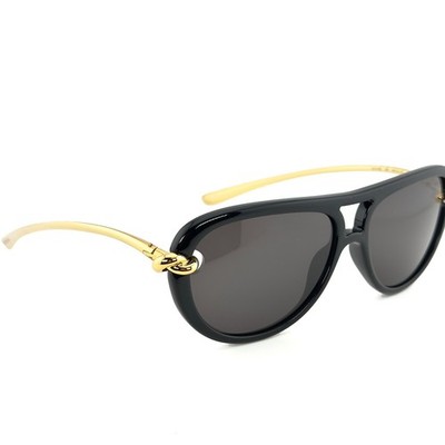 BOTTEGA VENETA 1418 KNOT Pilot BV1418S Gold Black Unisex Metal