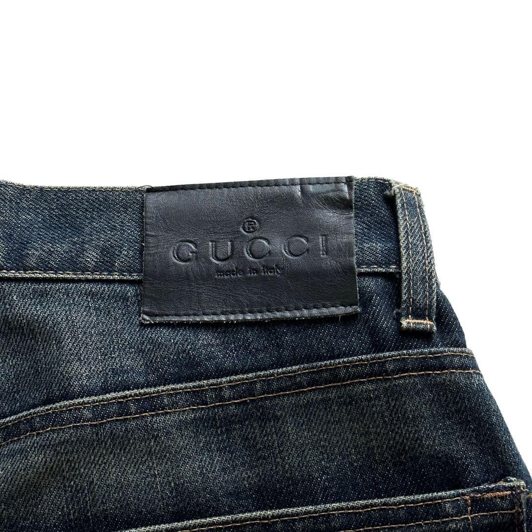 gucci tom ford期 フェードフレアデニム GUCCI トムフォード期 デニム パンツ 総柄 イタリア製 モノグラム