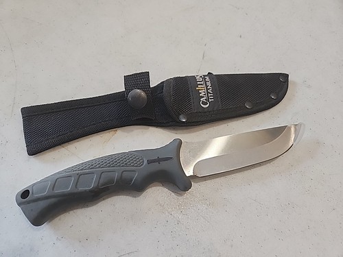 Camillus 9.5" Titanium Bonded Drop Point Hunter Fixed Blade Knife w/ Sheath