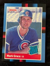 1988 Donruss Mark Grace Rated Rookie Baseball Card #40 Cubs 1B MLB Collectible
