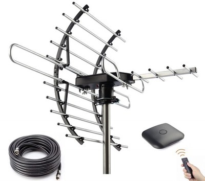 Digital HD TV Antenna, Outdoor/Attic Antenna, 360 Degree Rotation Wireless Re...