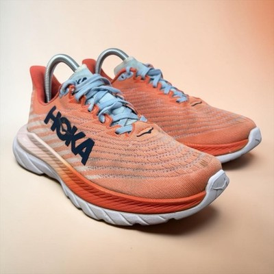 Hoka Mach 5 Running Shoes Womens 7.5B Orange Peach Parfait 1127894 CPPE Mesh