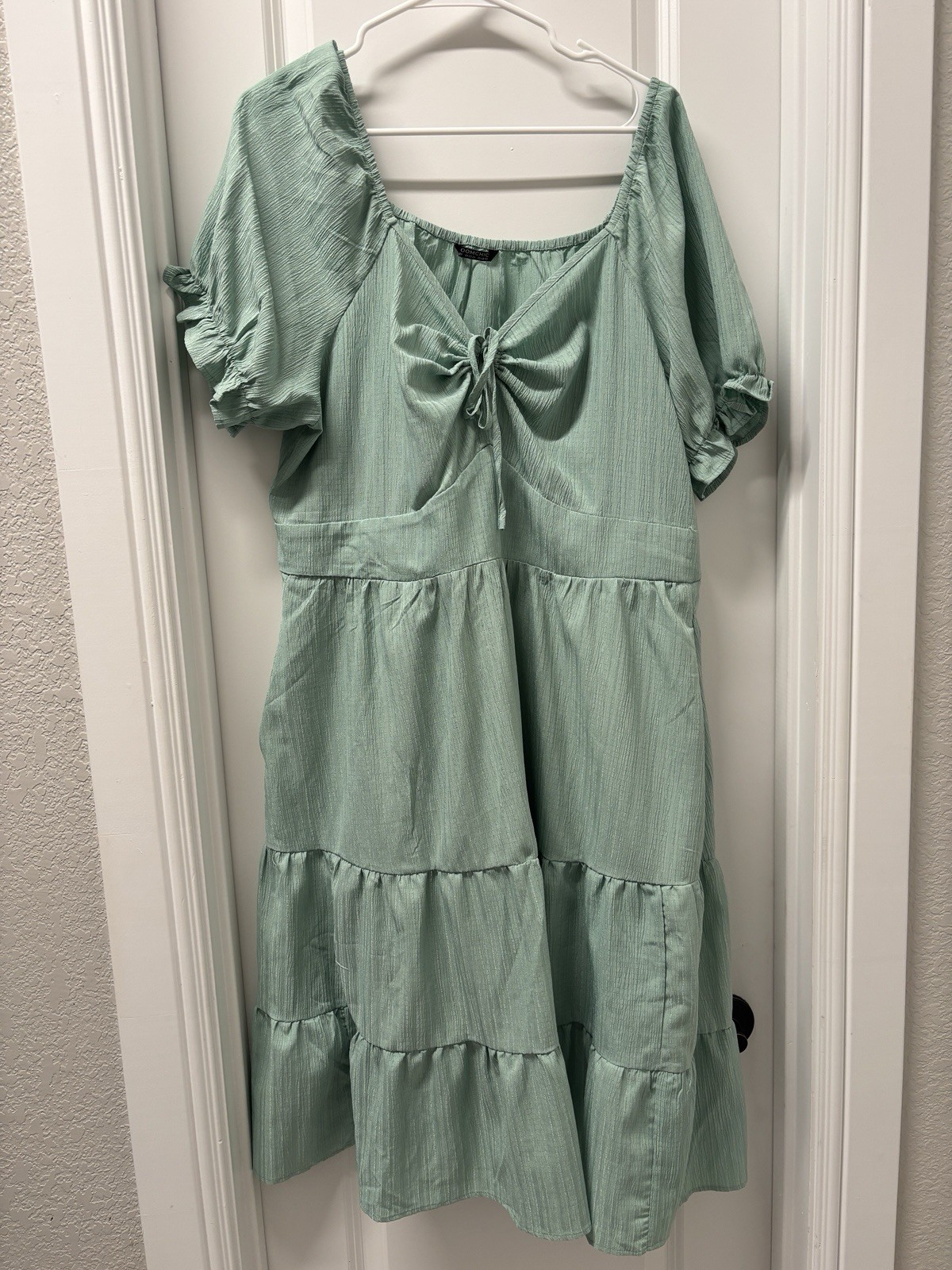 Bloomchic Plain Ruched Drawstring Pocket Ruffle T… - image 2