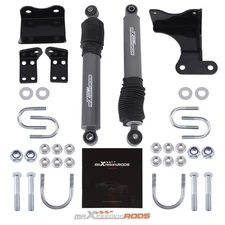 Dual Steering Stabilizer W/ Mount Brackets Kit for Jeep Wrangler JK 07-18