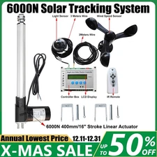 6000N 16" Linear Actuator +Controller +Wind Sensor DIY Solar Panel Tracking Kits