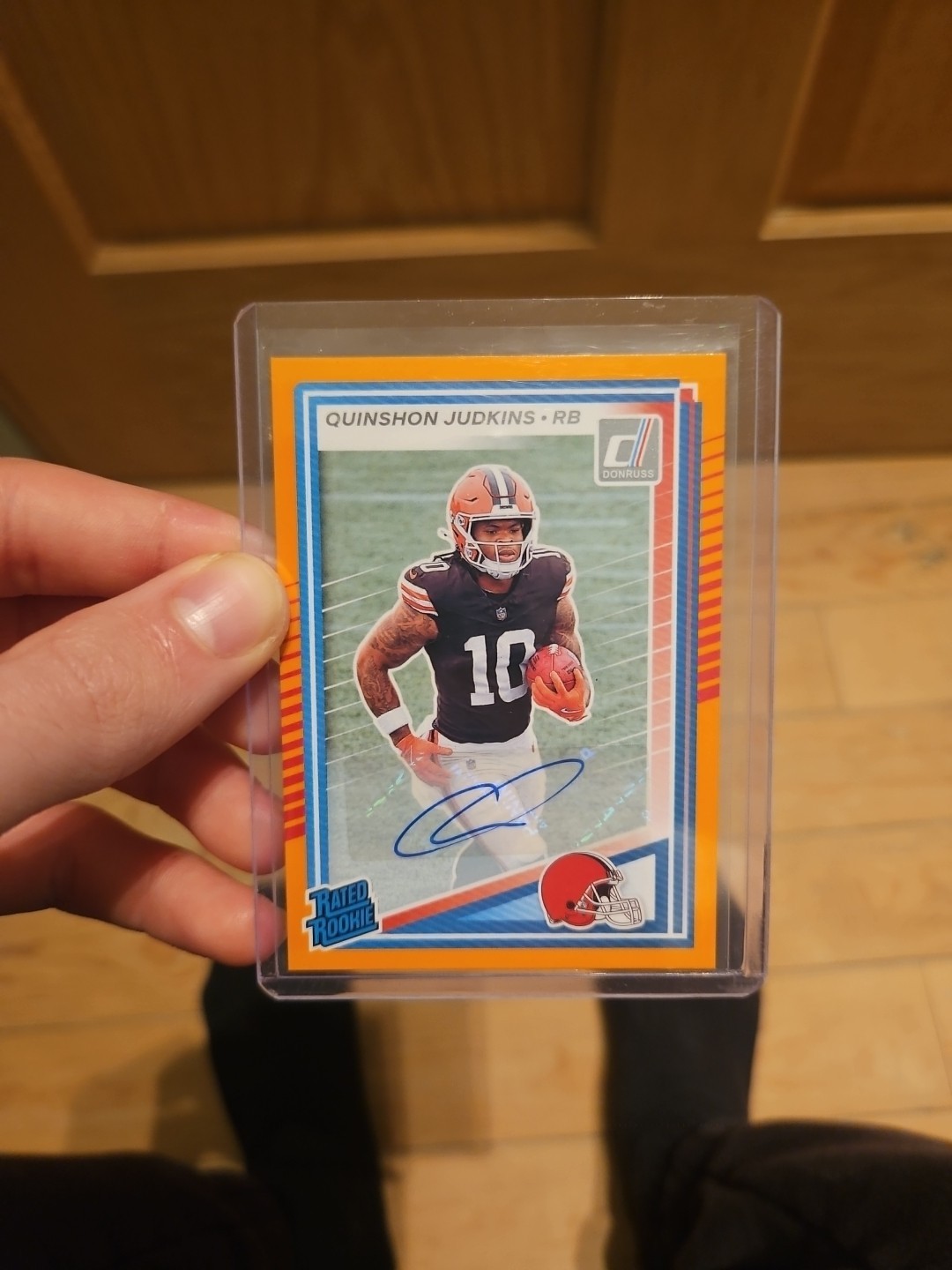 2025 Panini Donruss - Rated Rookie Quinshon Judkins #330 Orange Autographs Rc